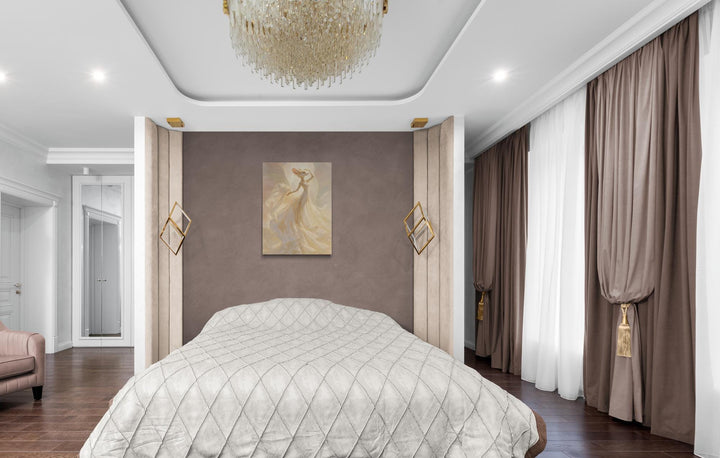 Canvas wall art print of a whimsical fox dancing in a flowing pink and peach dress, swirling with soft movement and grace. This fantasy animal artwork adds magical décor and playful elegance to any space. Gallery-wrapped and ready to hang, available in 16x20, 18x24, and 24x36 inches.