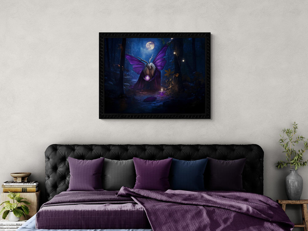 Mystical Moth Art: Gothic Forest Canvas