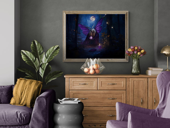 Mystical Moth Art: Gothic Forest Canvas