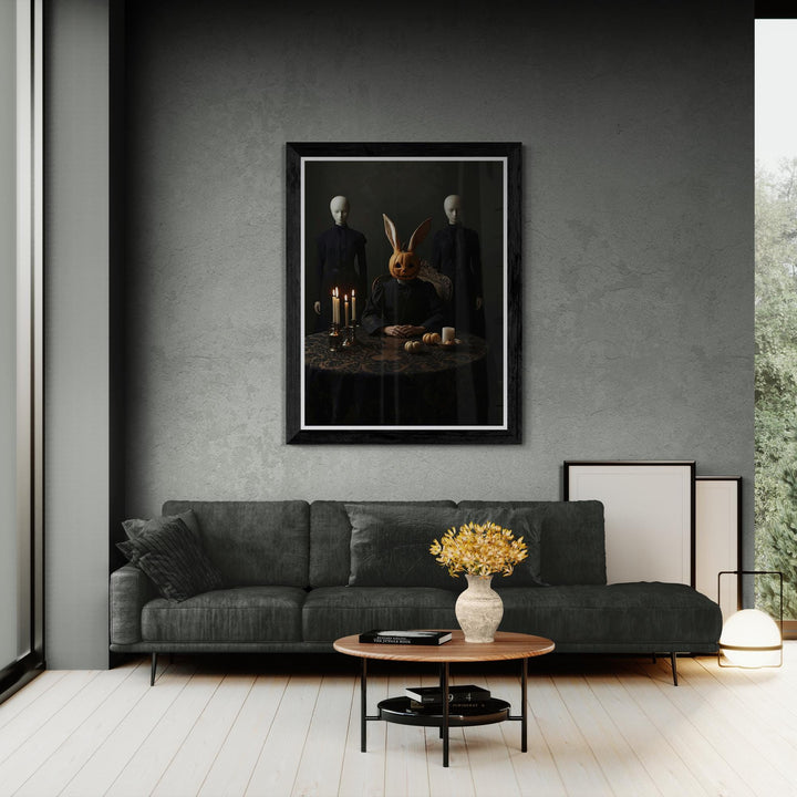 Pumpkin Head Rabbit Poster | Weirdcore Halloween Wall Art