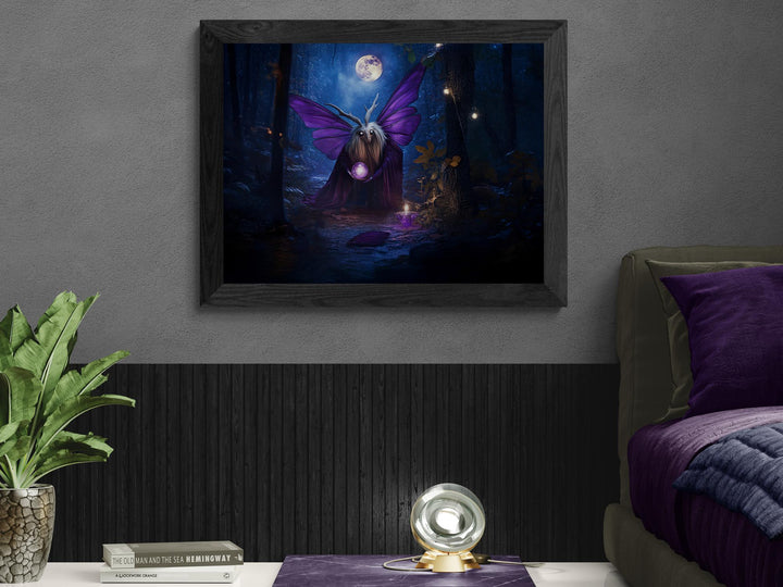 Mystical Moth Art: Gothic Forest Canvas