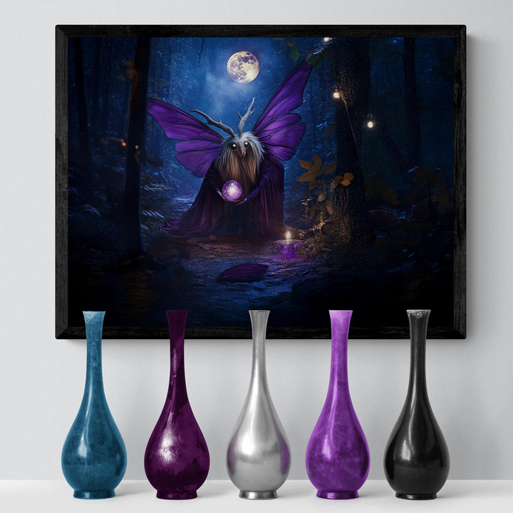 Mystical Moth Art: Gothic Forest Canvas