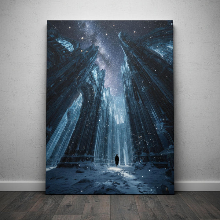 Frozen Cathedral Print – Cosmic Winter Wall Art