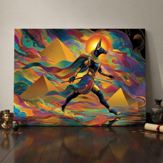 Anubis Egyptian God Canvas : Surreal Wall Art | Mythology Home Decor