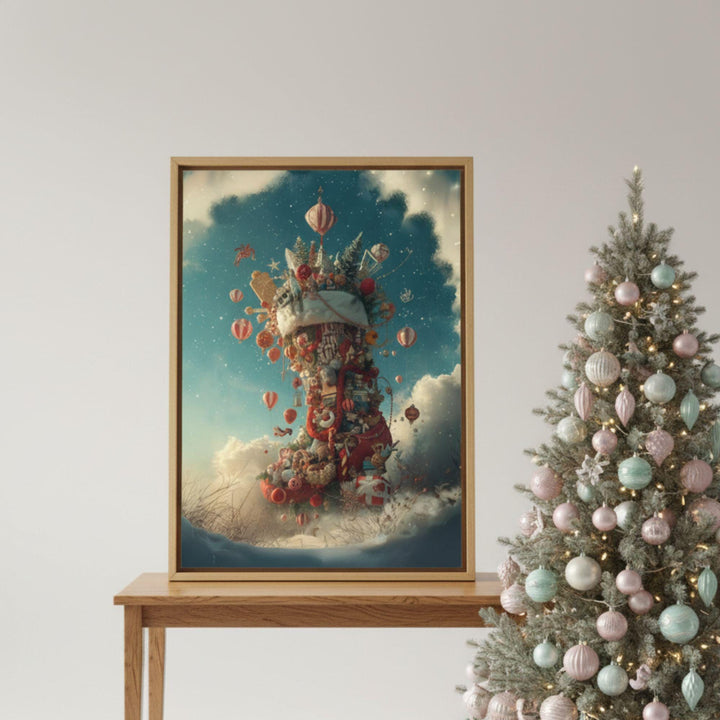 Fantasy Holiday Wall Artwork | Christmas Stocking Art