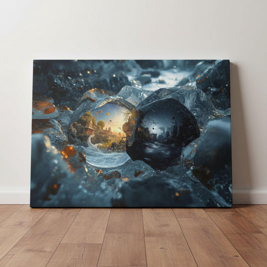 Abstract Fantasy Wall Art | Dual World Surreal Landscape Canvas & Poster Print