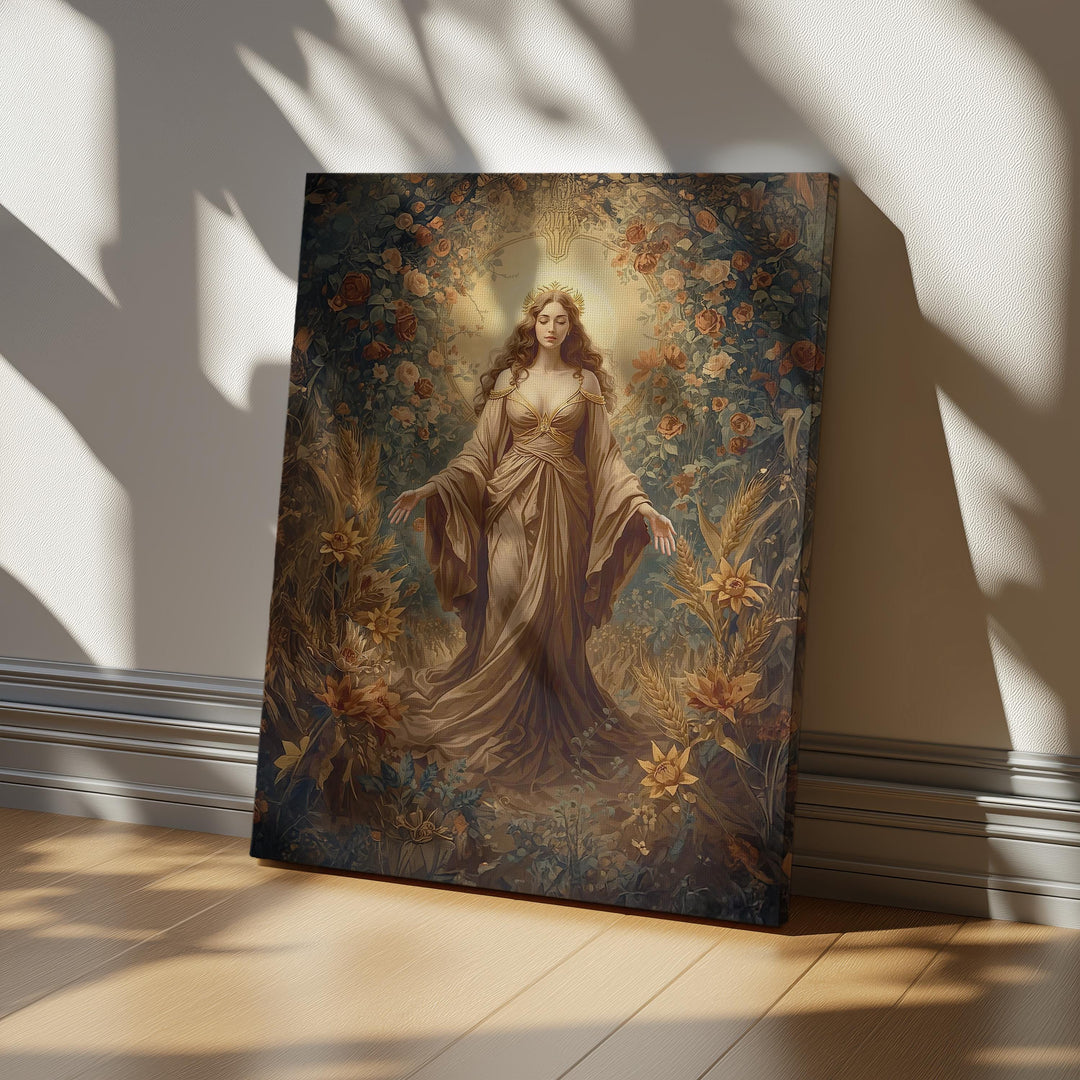 Empress tarot card wall art depicting a serene goddess of abundance and femininity, perfect as a meaningful gift for tarot readers and spiritual seekers.