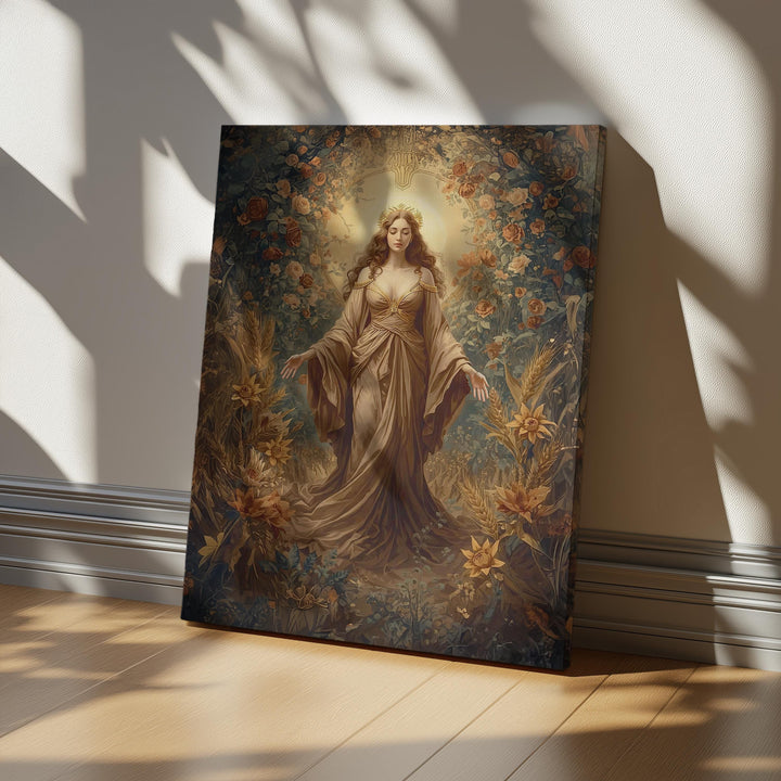 Empress tarot card wall art depicting a serene goddess of abundance and femininity, perfect as a meaningful gift for tarot readers and spiritual seekers.