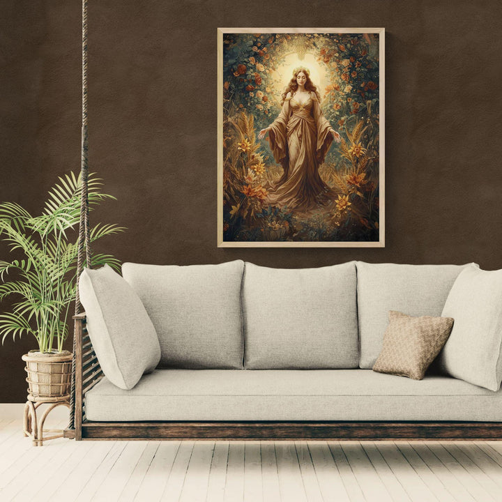 Empress tarot card wall art depicting a serene goddess of abundance and femininity, perfect as a meaningful gift for tarot readers and spiritual seekers.