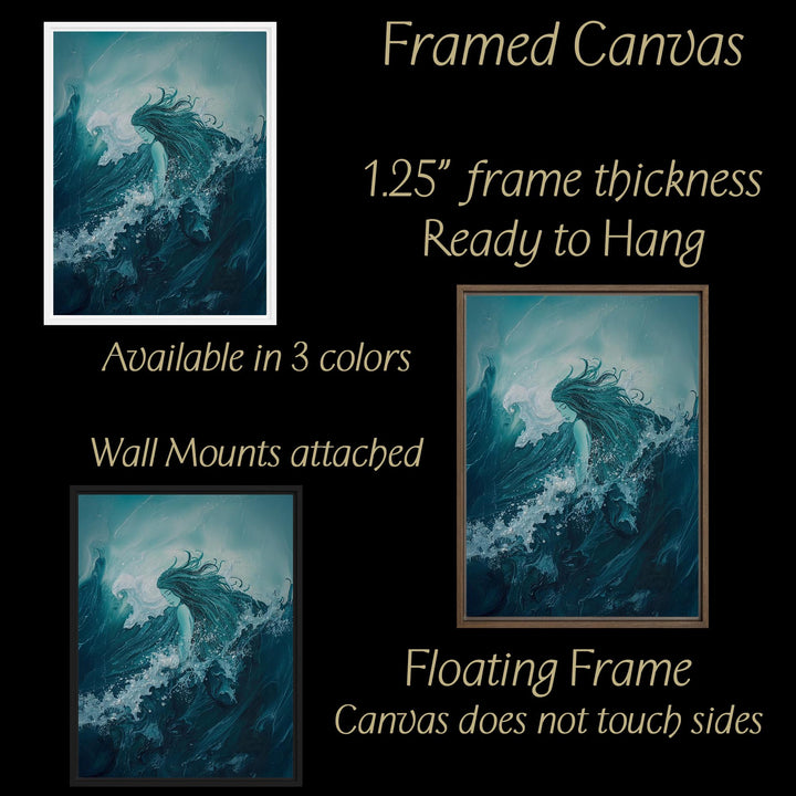 Ocean Goddess Wall Art | Teal Fantasy Print