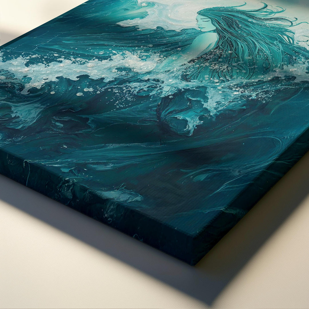 Ocean Goddess Wall Art | Teal Fantasy Print