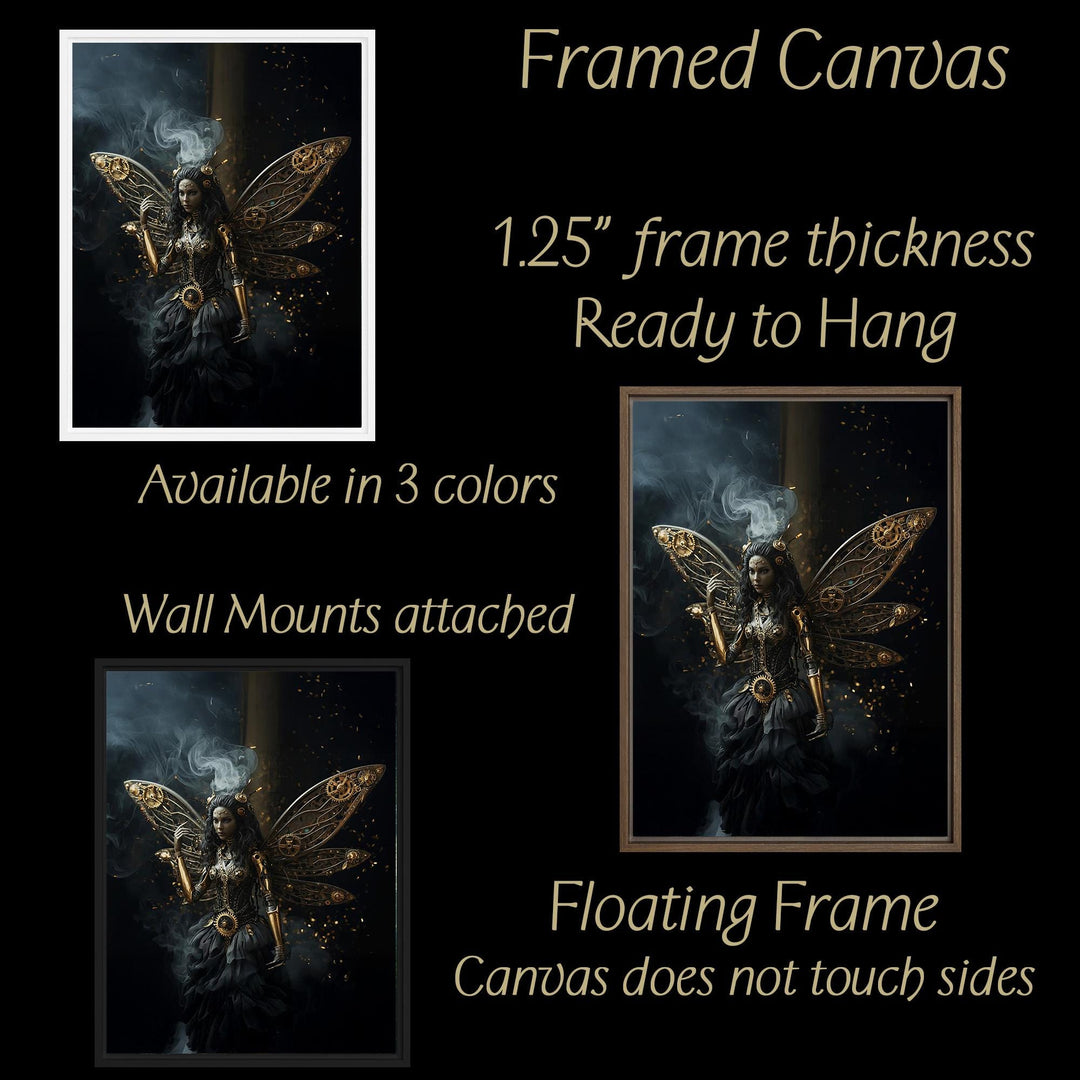 Steampunk Fairy Wall Art  : Clockwork Dark Fantasy Print