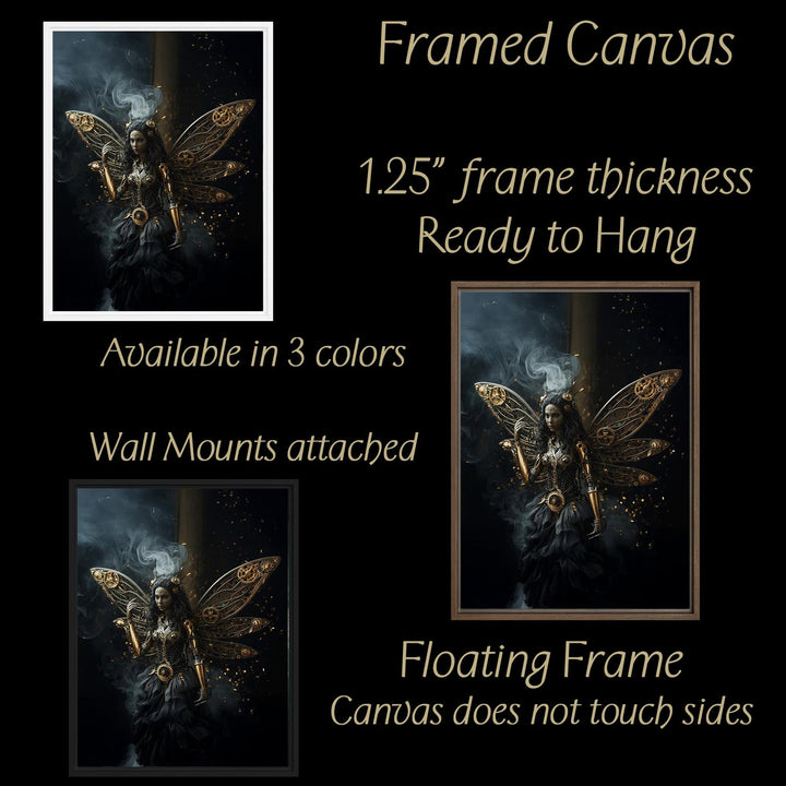 Steampunk Fairy Wall Art  : Clockwork Dark Fantasy Print