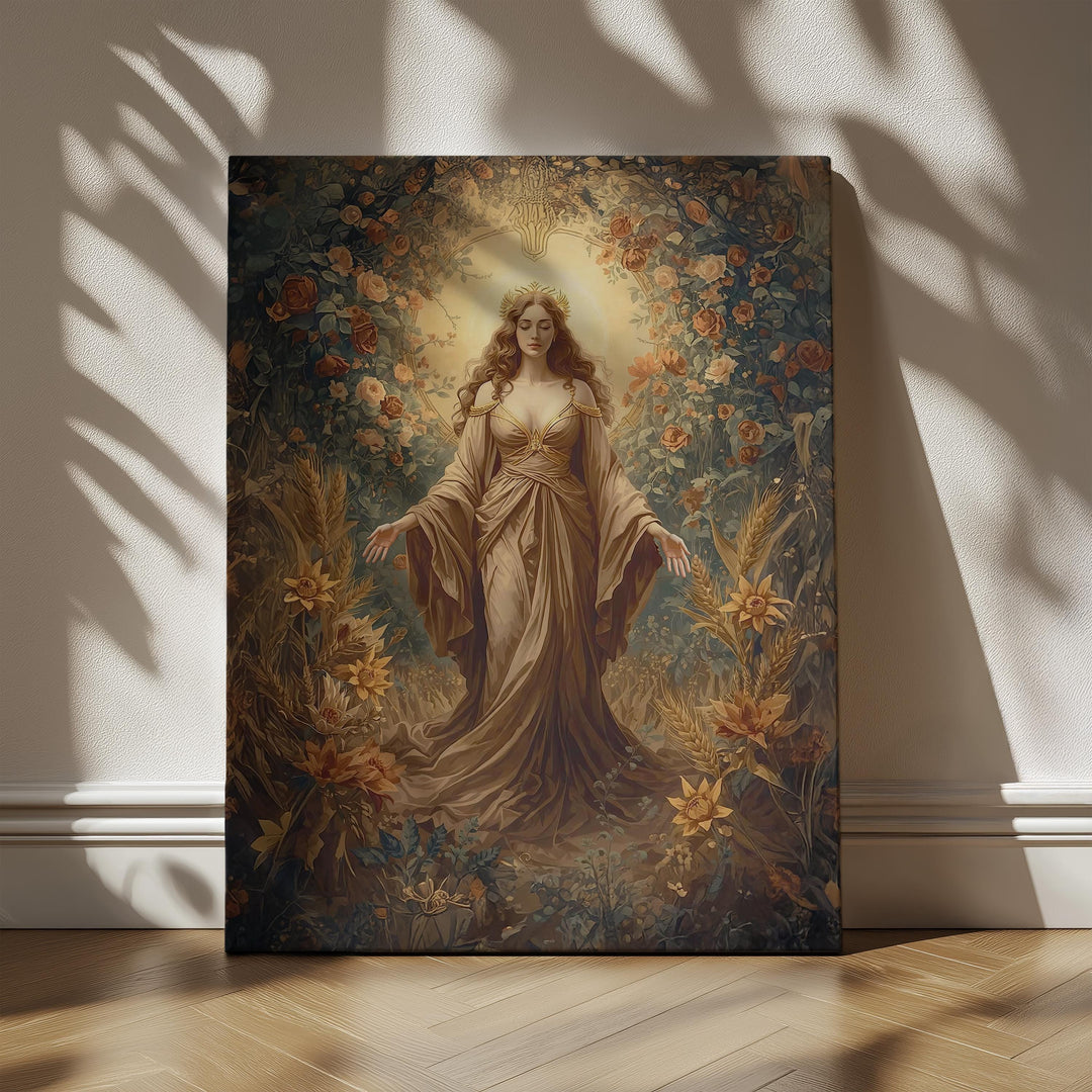 Empress tarot card wall art depicting a serene goddess of abundance and femininity, perfect as a meaningful gift for tarot readers and spiritual seekers.