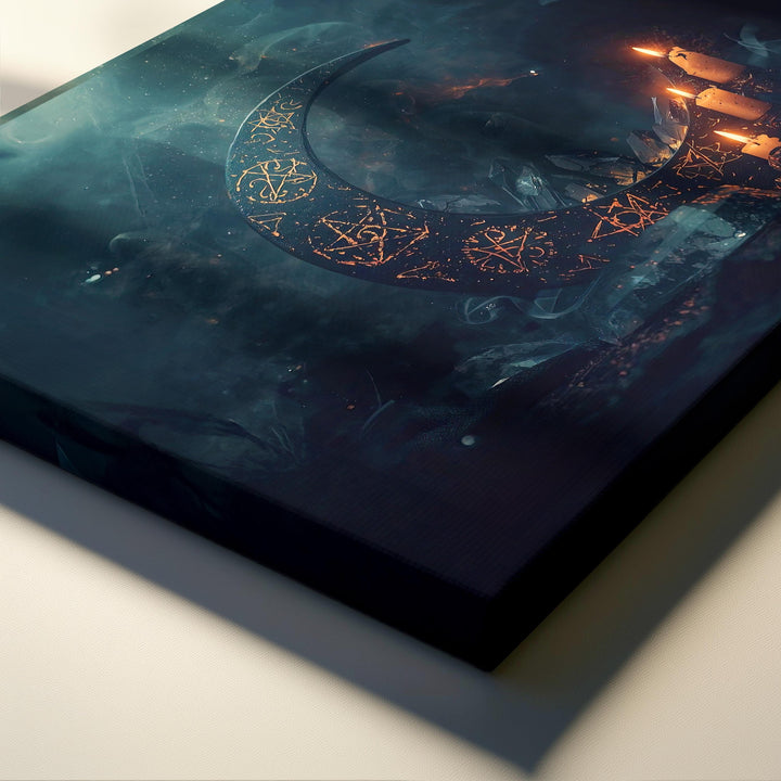 Occult Moon Wall Art | Dark Fantasy Witch Decor