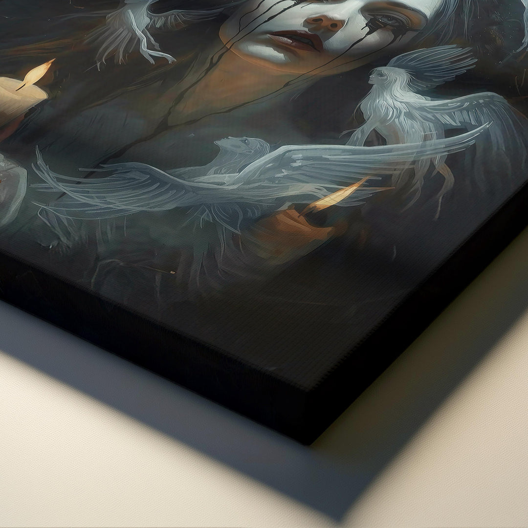 Dark Fantasy Wall Art | Haunted Woman Portrait