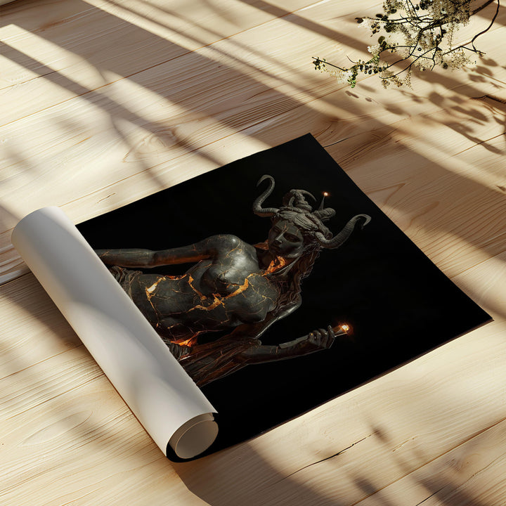 Hecate Goddess Wall Art – Dark Divine Feminine Canvas Print of the Greek Underworld Deity