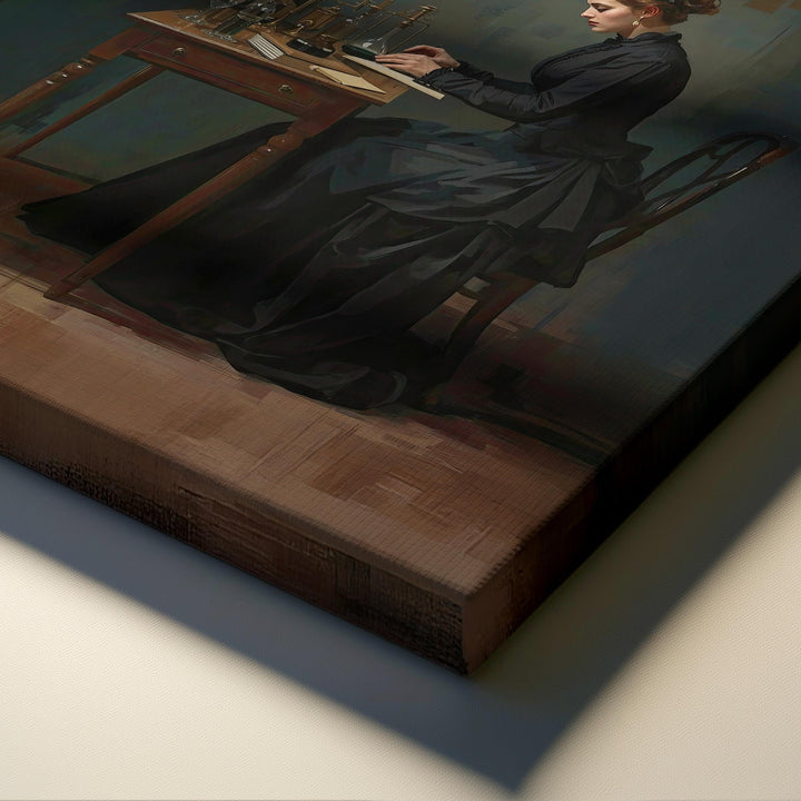 Victorian Alchemist Study Wall Art – Dark Academia Scientist Painting, Gothic Scholar Laboratory Decor