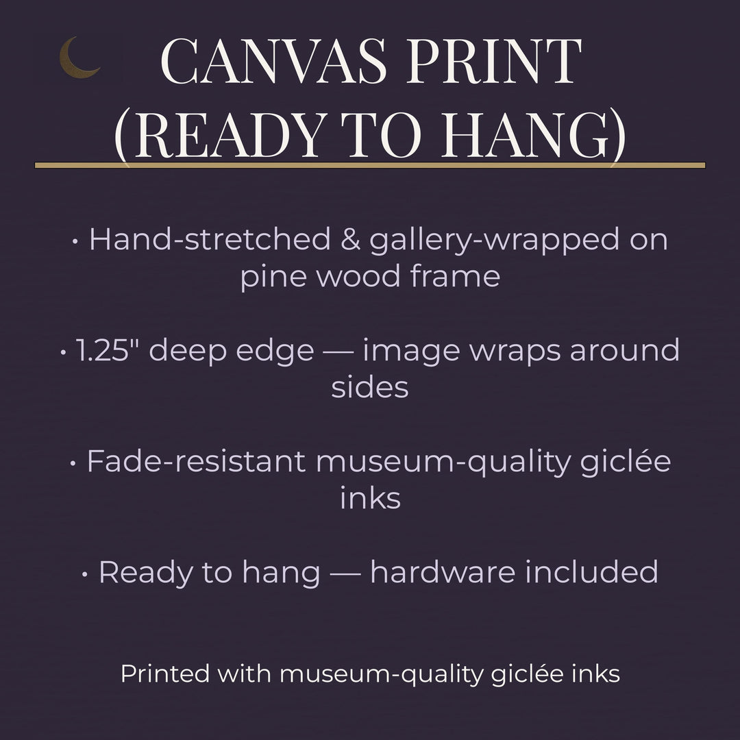 Dark Academia Bookshop Art – Rainy Night Library Canvas Print